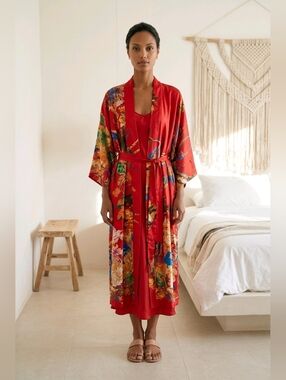Natori Colorful Satin Robe.